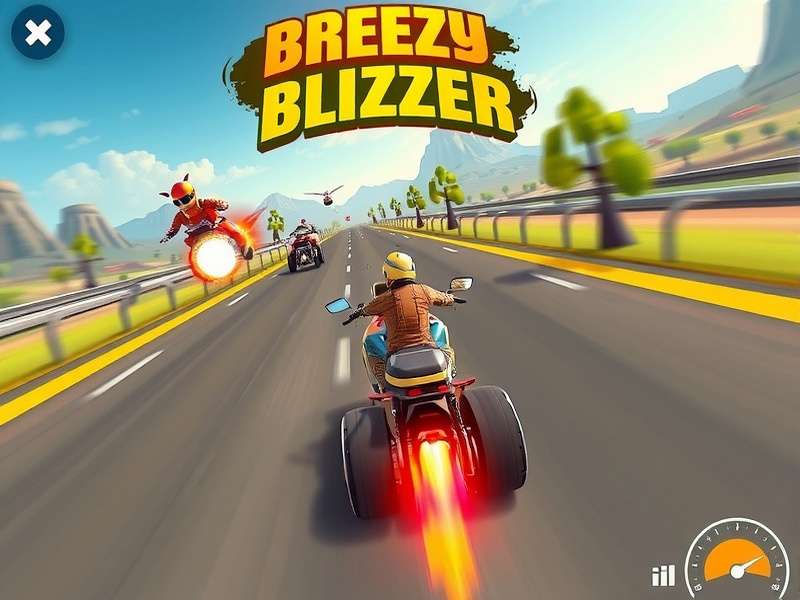 Breezy Blitzer gameplay showing vehicle customization and power-ups